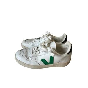 Veja V-10 Sneakers White Green Leather Size 39 US 8 | Sustainable Fashion